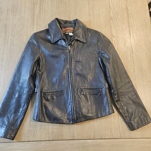 Vintage Cayenne Women's Classic Leather Jacket - Black Size S